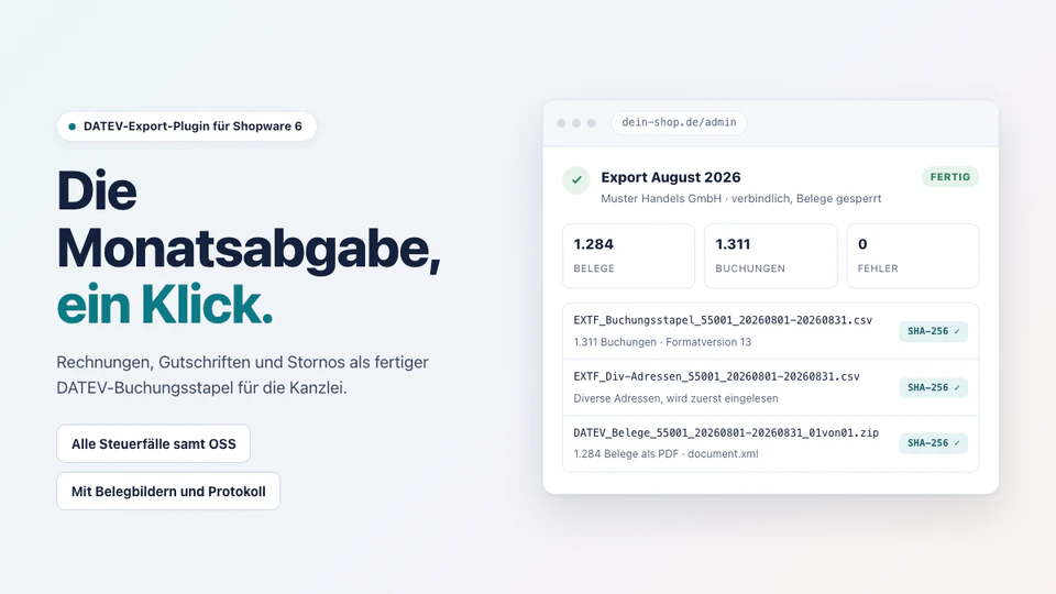Vorschau DATEV Export
